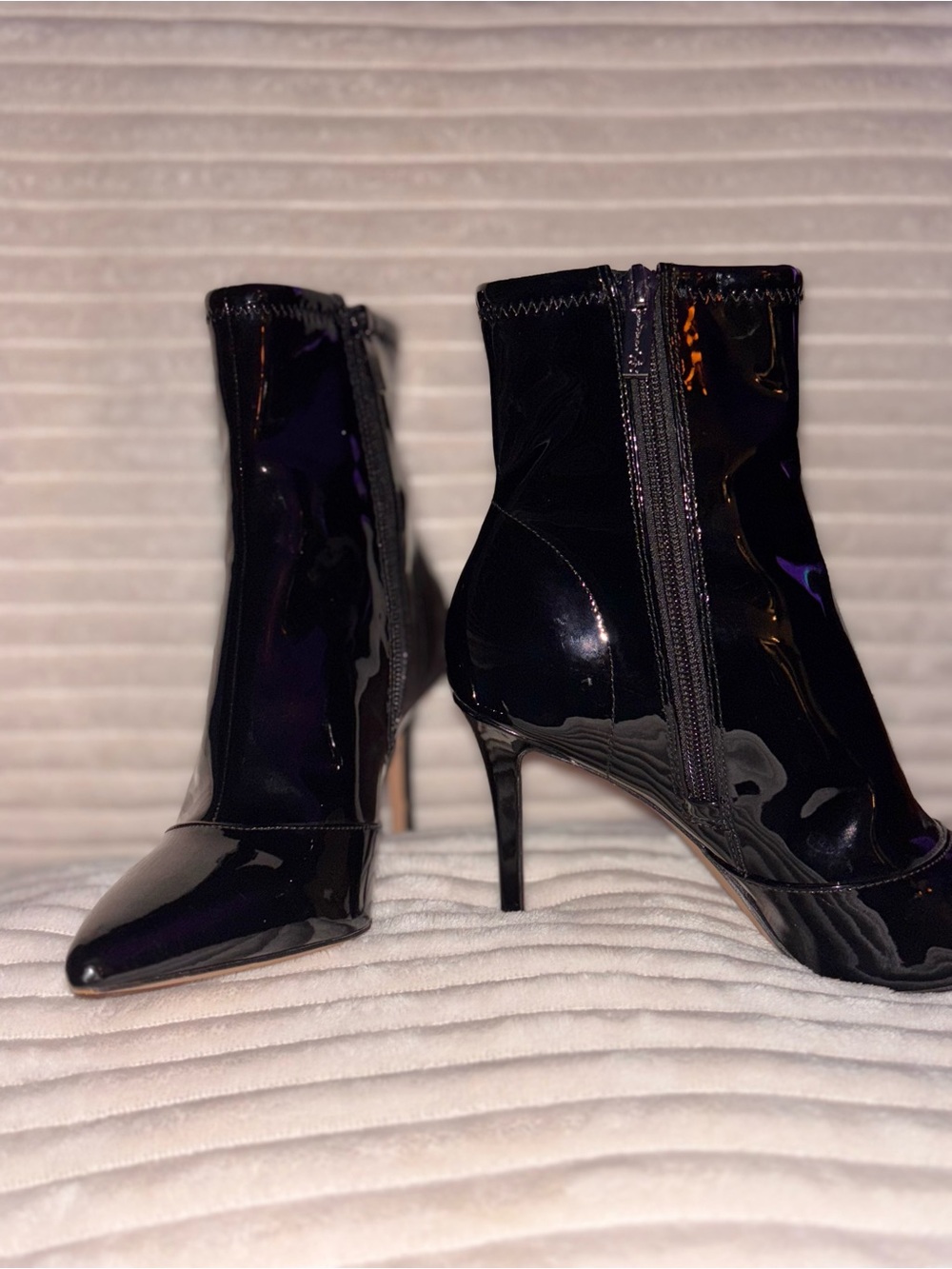 Jessica Simpson Black Patent Pointed Toe Stiletto Booties